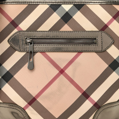 Burberry Patent Nova Check Dryden Crossbody Bag Pewter 9 of 11
