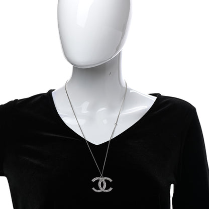 Chanel Crystal Large CC Necklace Silver 2 of 6