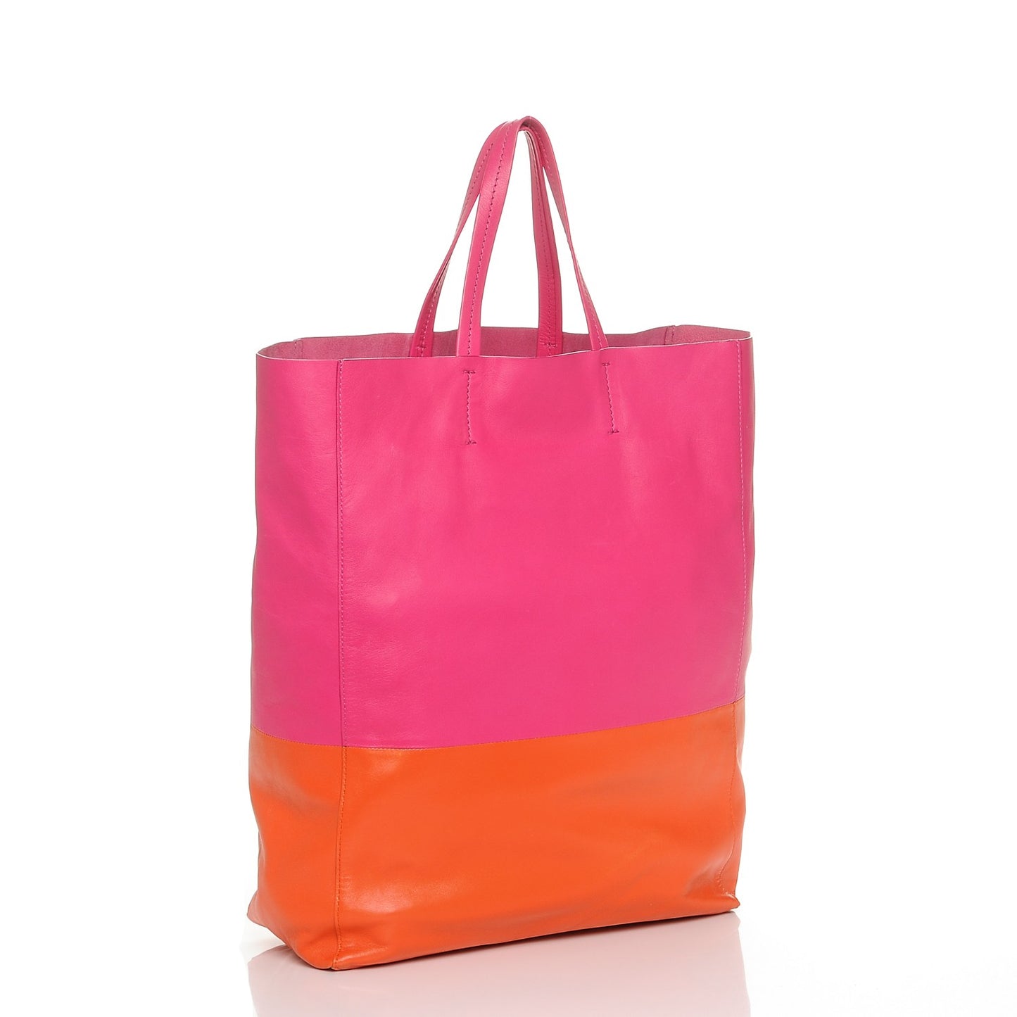 Lambskin Vertical Bi-Cabas Hibiscus