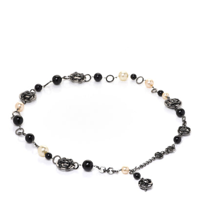 Chanel Enamel Beaded Pearl CC Belt Black White 2 of 5
