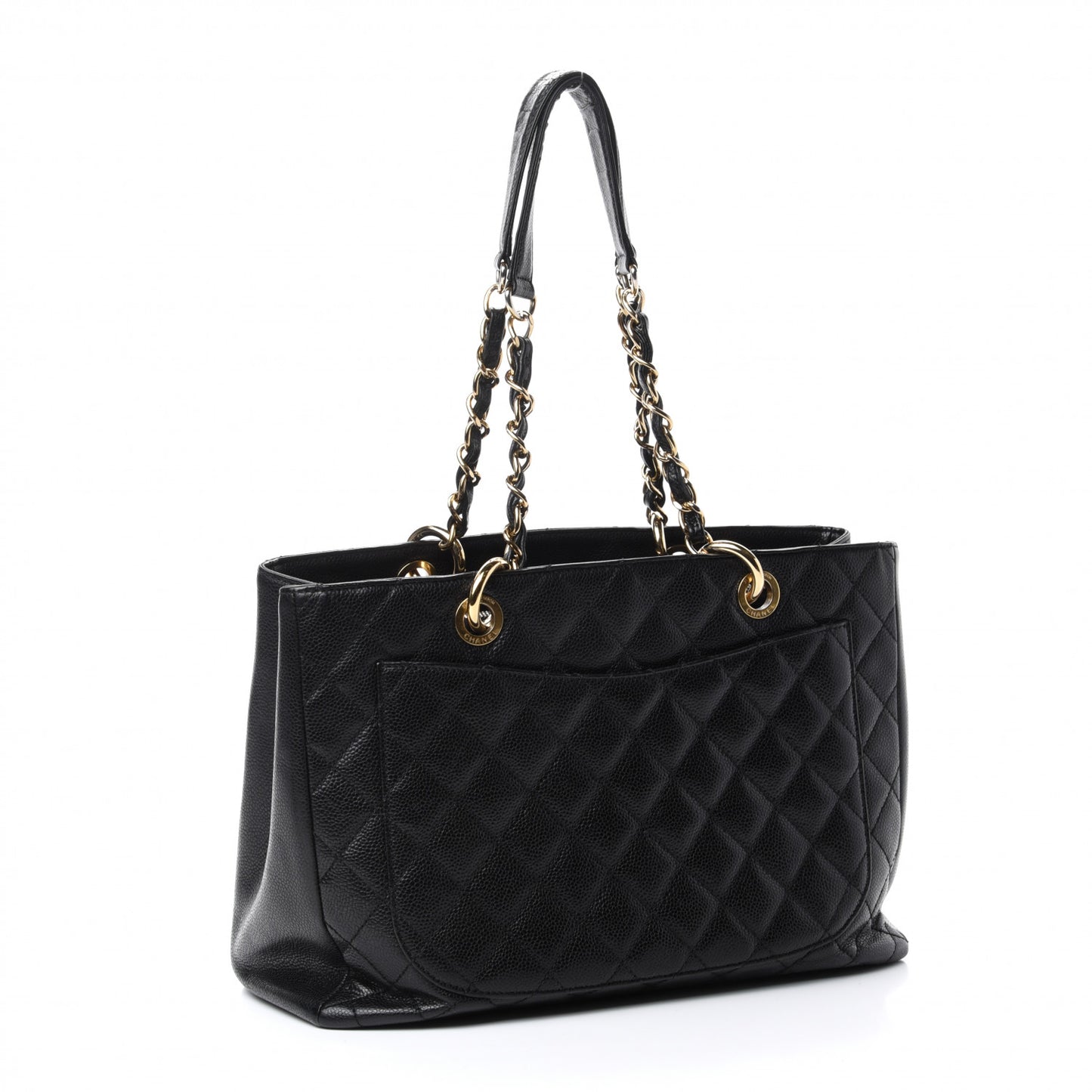 Caviar Quilted Grand Shopping Tote GST Black