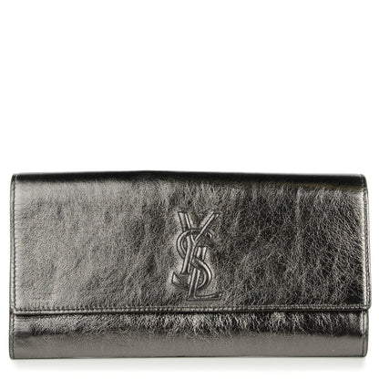 Saint Laurent Metallic Leather Small Belle De Jour Clutch Dark Silver 1 of 7