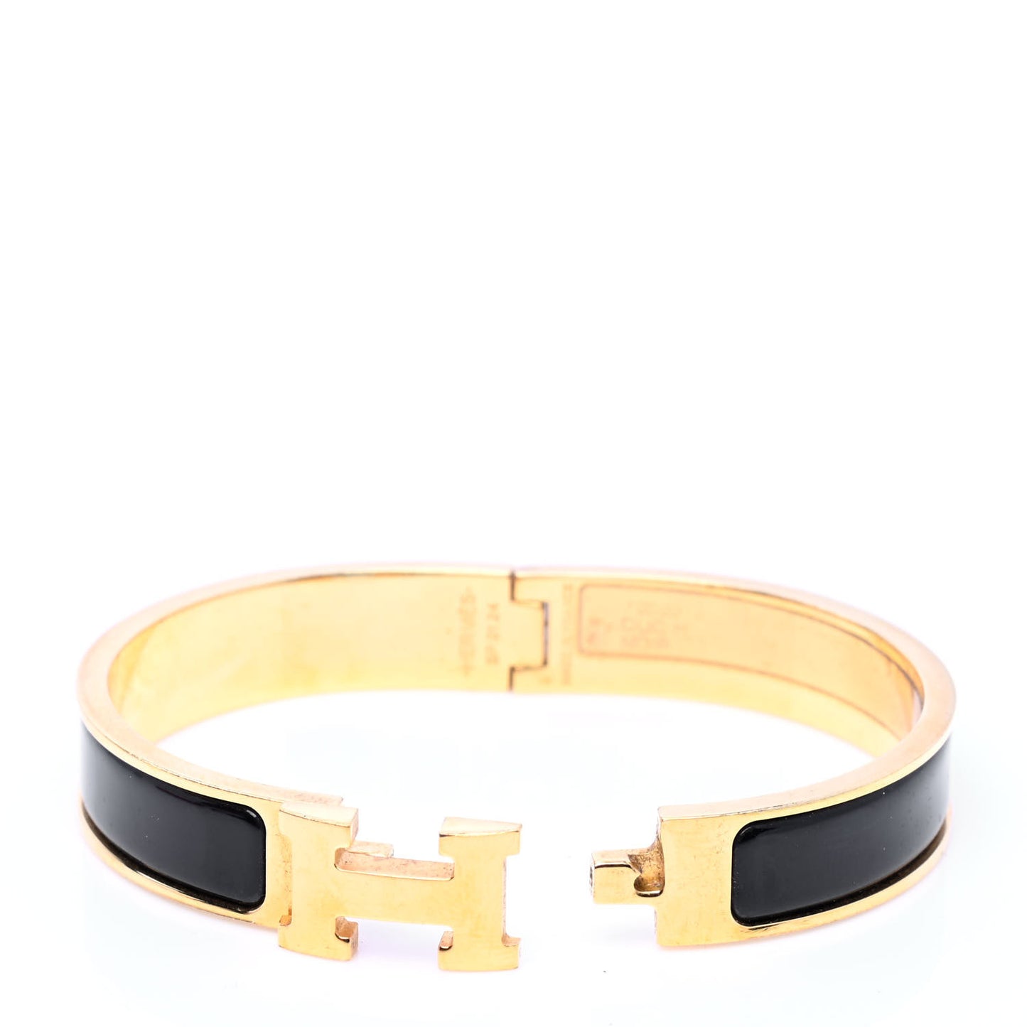 Enamel Narrow Clic Clac H Bracelet GM Black