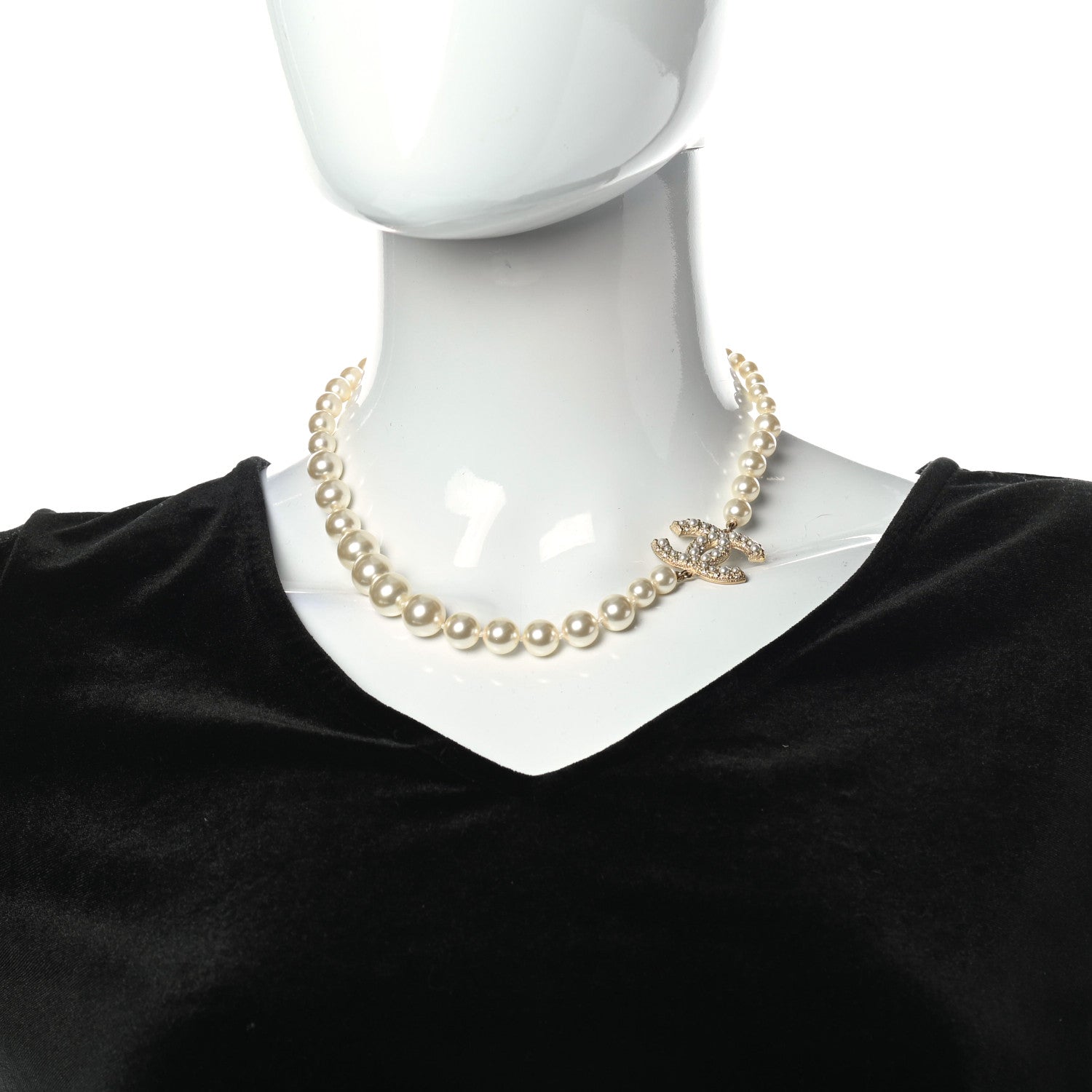 Chanel Pearl CC 100th Anniversary Necklace Light Gold 2 of 5