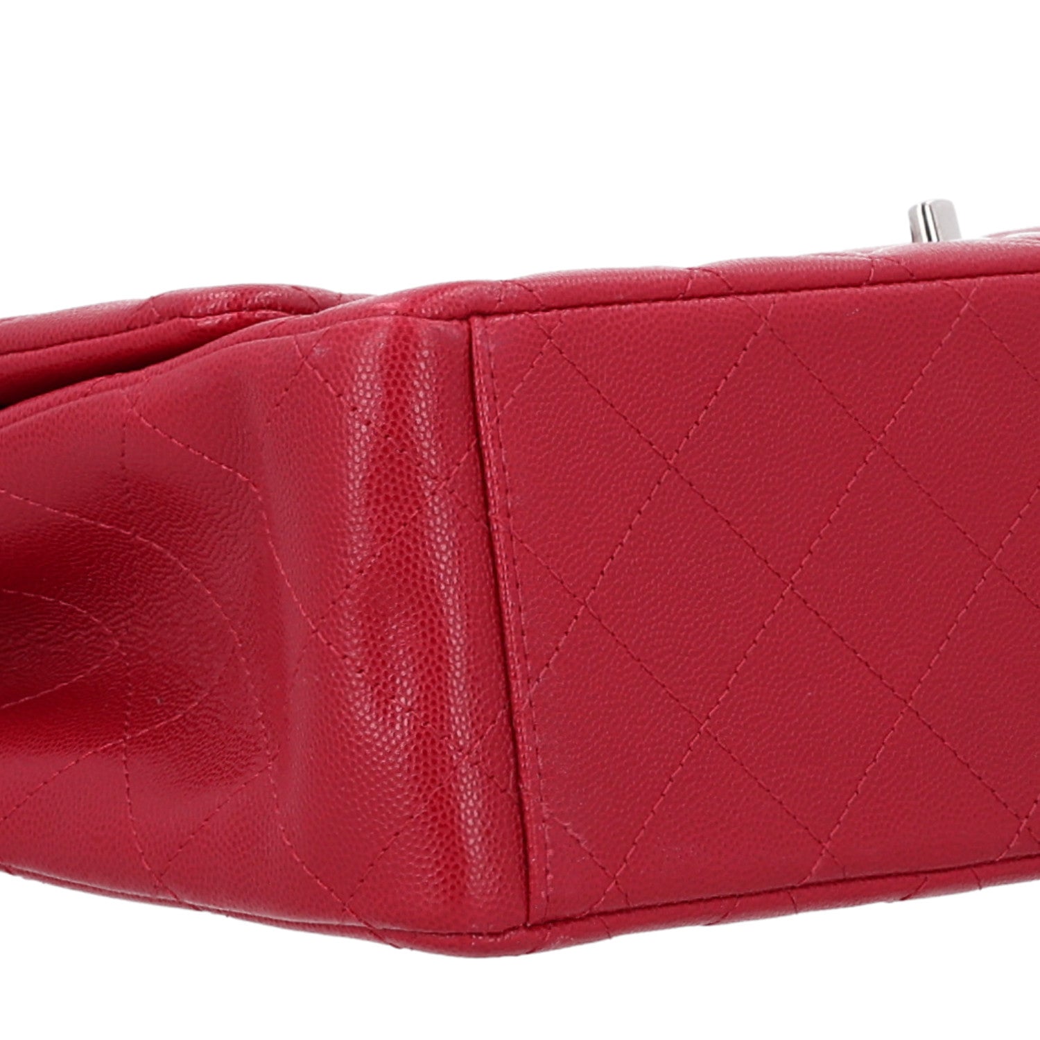 Chanel Caviar Quilted Maxi Double Flap Dark Red 9 of 10