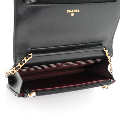 Chanel Sheepskin Quilted Mademoiselle Vintage Wallet On Chain WOC Black 7 of 9
