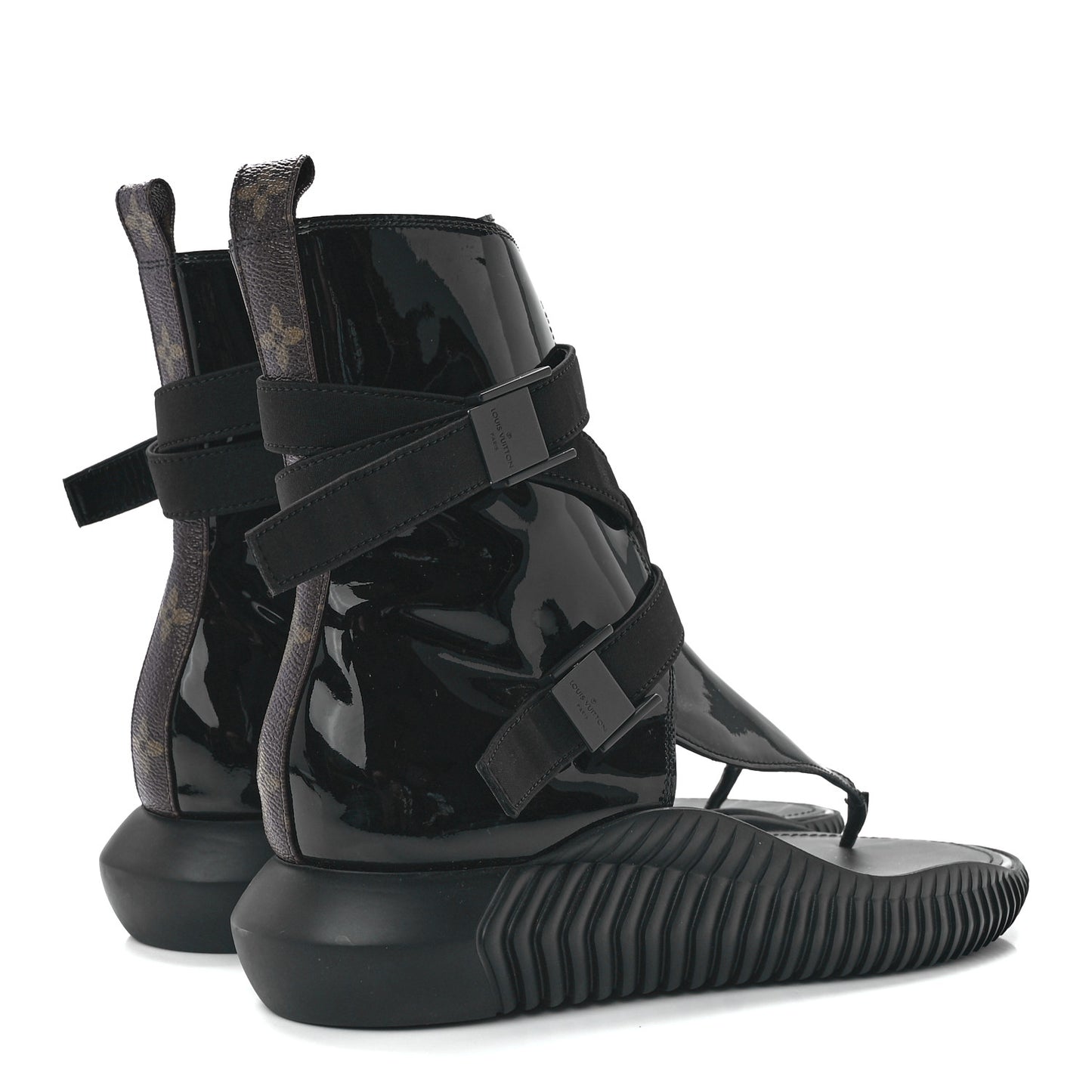 Patent Monogram LV Bahia Brazil Sandal 39 Black