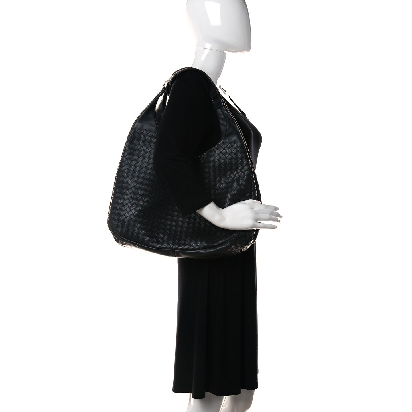 Nappa Intrecciato Large Campana Hobo Shadow