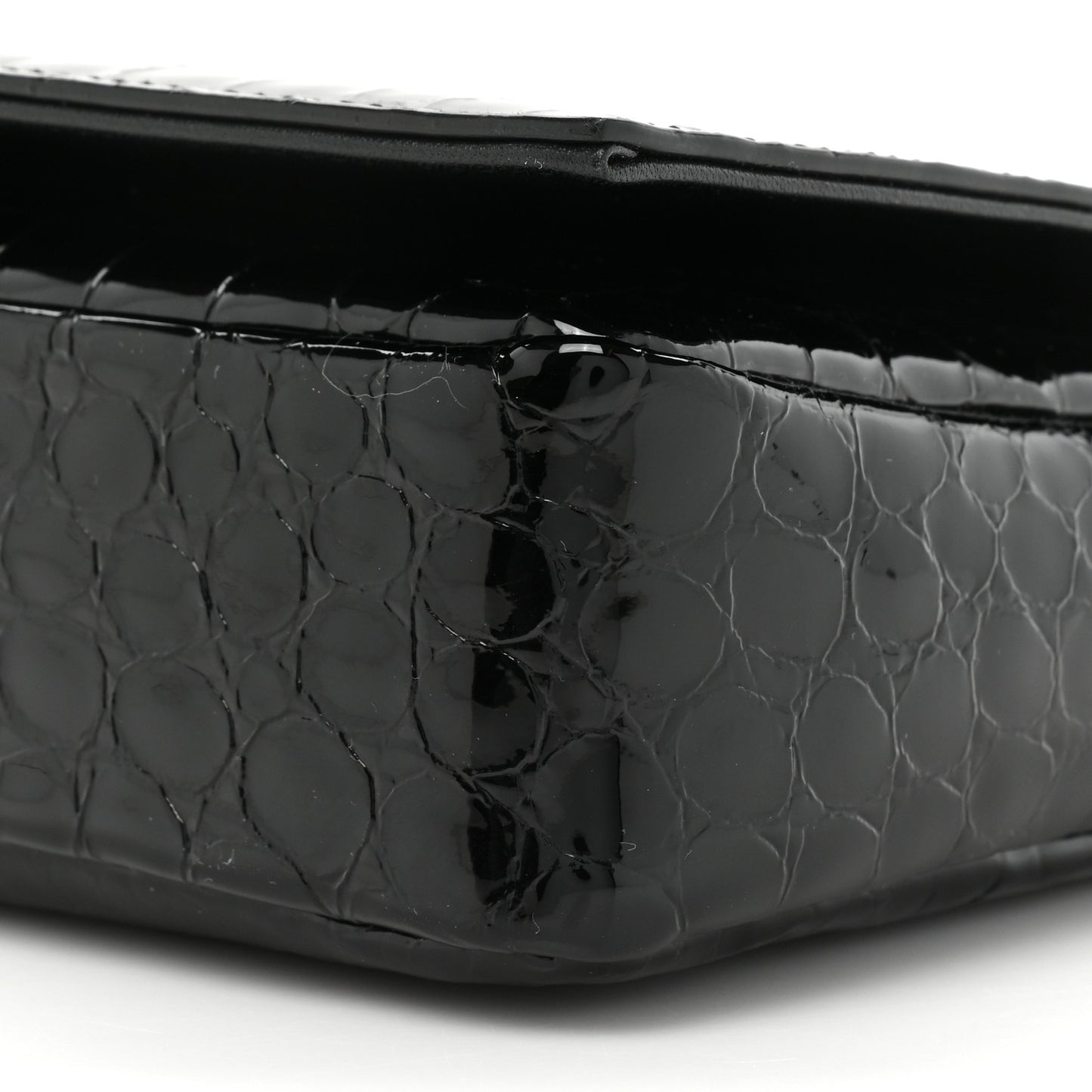 Alligator Embossed Patent Leather Monogram Kate 99 Black
