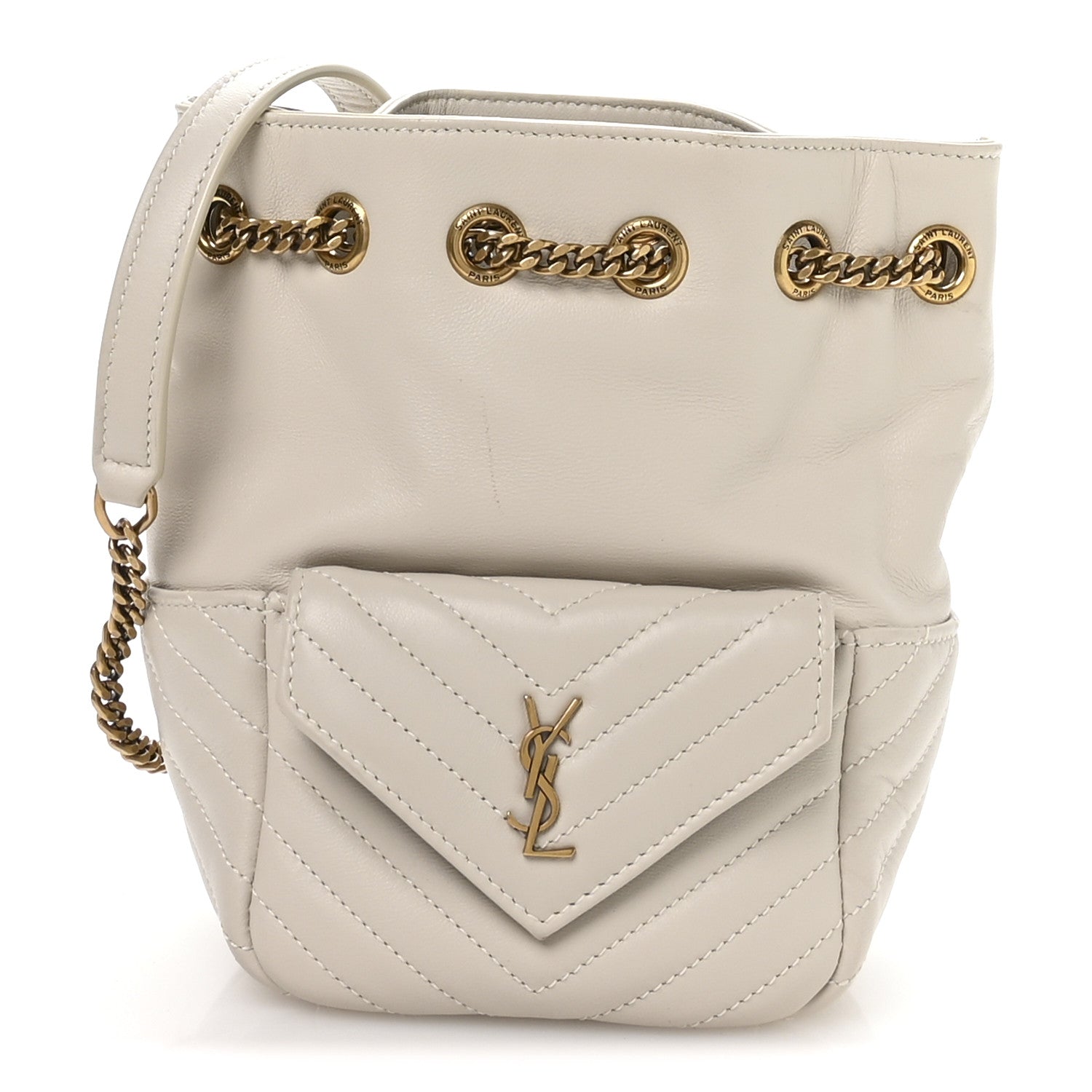Saint Laurent Lambskin Matelasse Monogram Joe Nano Bucket Bag Crema Soft 1 of 21