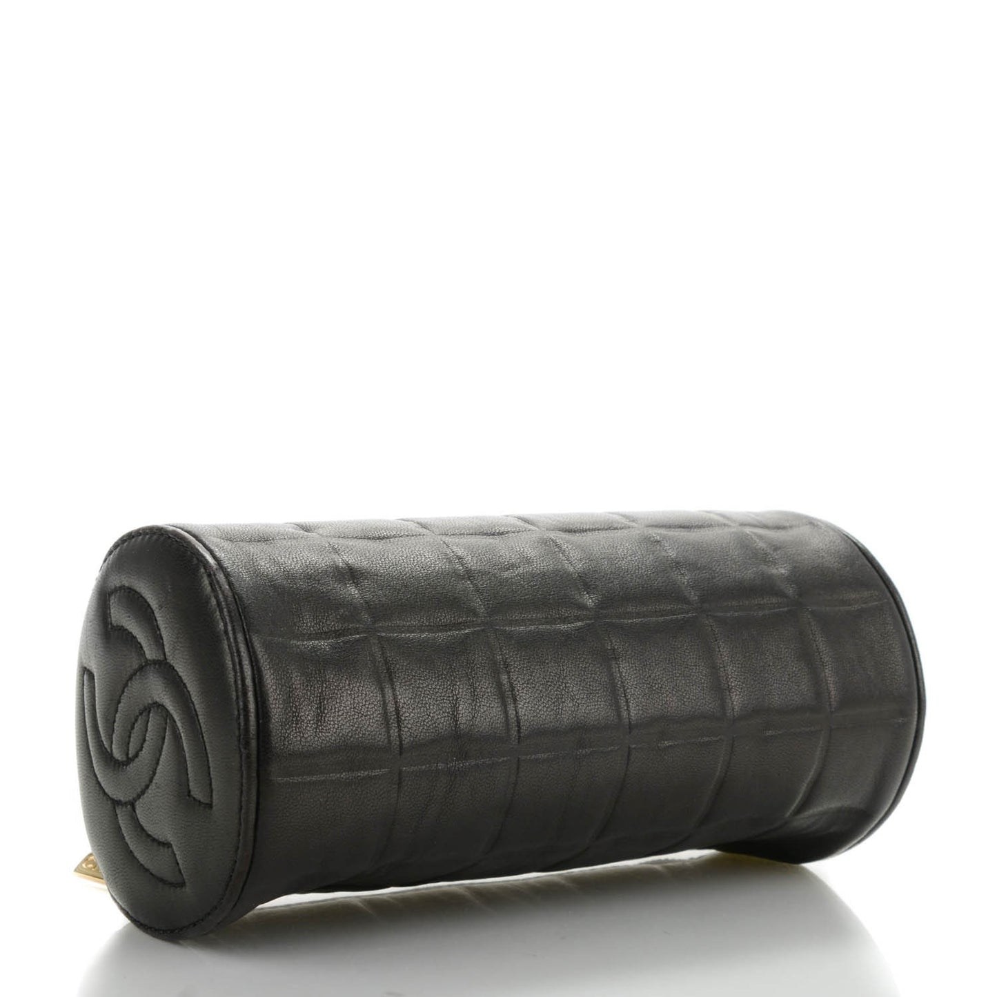 Lambskin Chocolate Bar Cosmetic Pouch Black