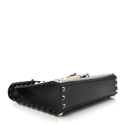 Valentino Garavani Vitello Medium Rockstud Flip Lock Crossbody Bag Black 4 of 10