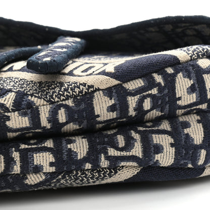 Christian Dior Oblique Embroidered Saddle Bag Blue 6 of 14
