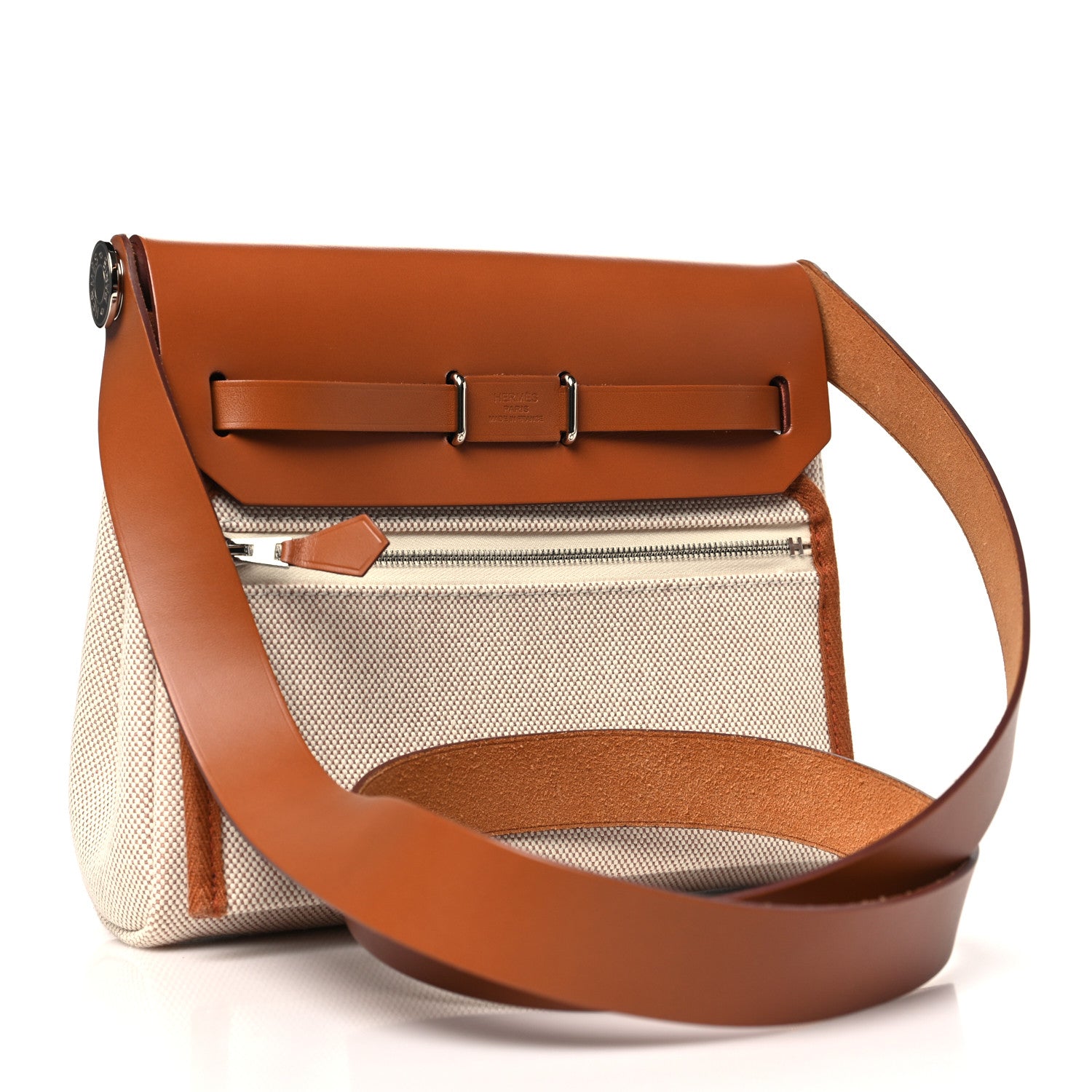 Hermes Military Toile Vache Hunter Herbag Zip Retourne 20 Ecru Beige Fauve 3 of 11