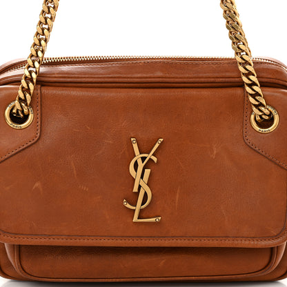 Saint Laurent Calfskin Monogram Medium Niki Chain Satchel Cognac 7 of 10