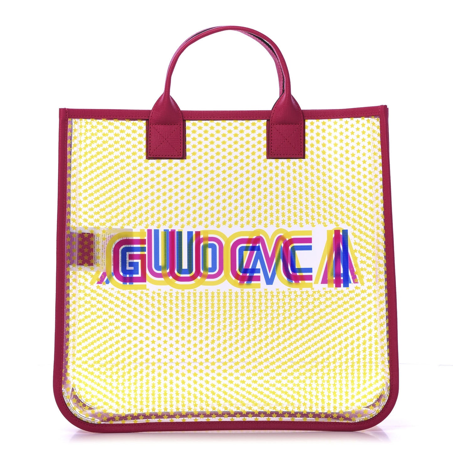 Vinyl Gucci Amour Stars Childrens Tote Multicolor Glass Bright Fuxia
