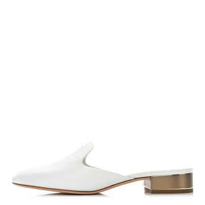 Chanel Lambskin CC Mules 38 White 1 of 11