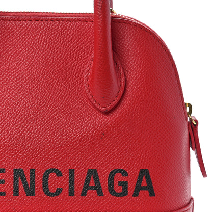 Balenciaga Signature Grained Calfskin Logo XXS Ville Top Handle Bag Rouge Coquelicot Black 14 of 25