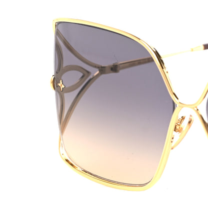 Louis Vuitton Metal LV Petal Square Sunglasses Z1629U Gold Blue 8 of 8
