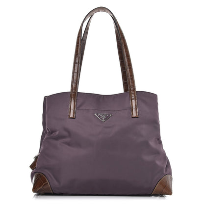 Prada Tessuto Nylon Faux Croc Tote 1 of 15