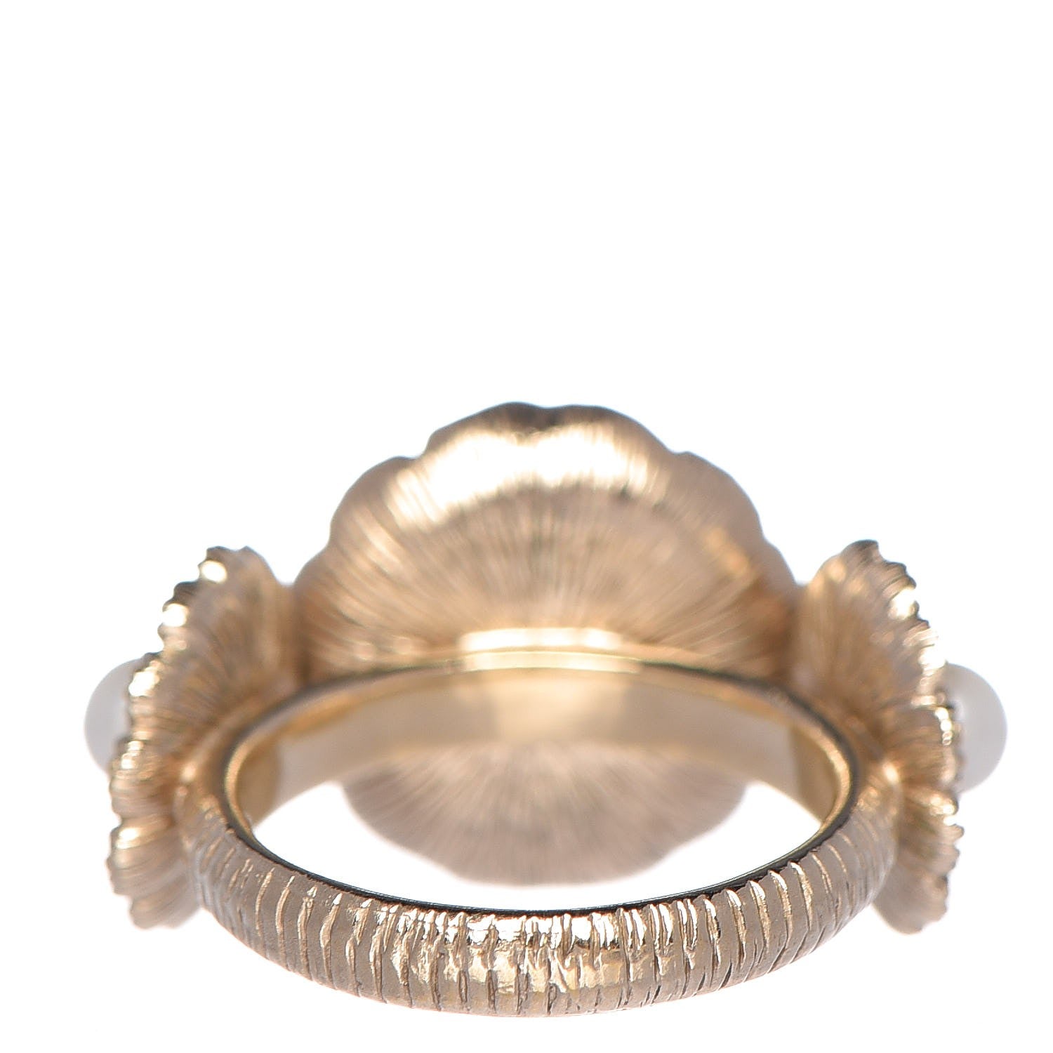 Chanel Pearl Camellia CC Ring Light Gold 50.6 5.5 4 of 5