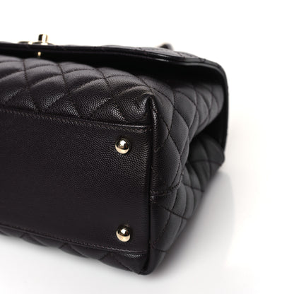 Chanel Caviar Quilted Small Coco Handle Flap Dark Brown 9 of 9