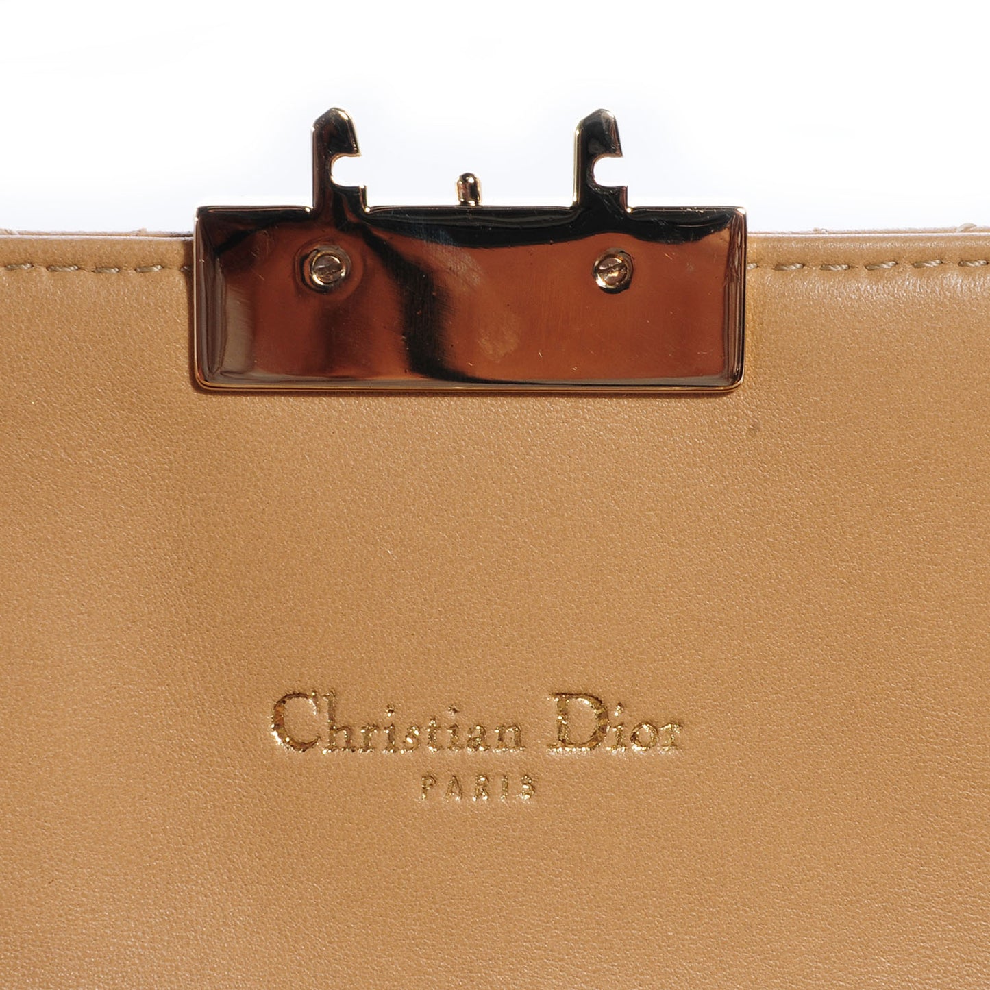 Leather Miss Dior Promenade Clutch Beige