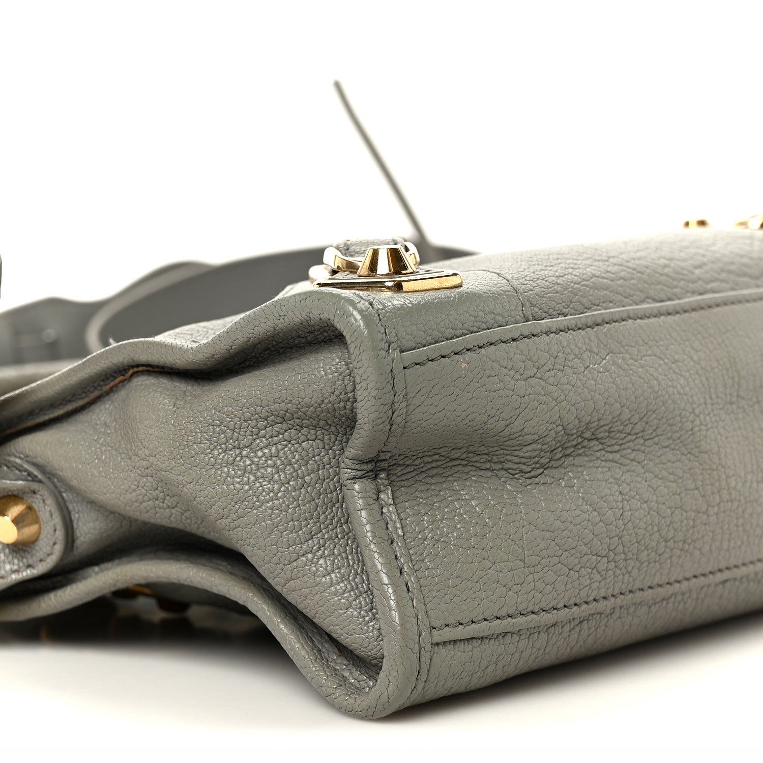 Balenciaga Chevre Gold Metallic Edge Hardware Mini City Gris Taupe 10 of 11