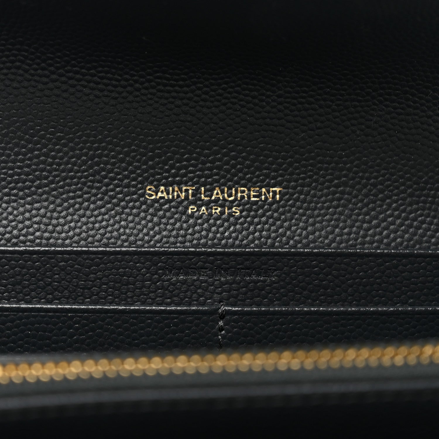 Saint Laurent Grain De Poudre Matelasse Chevron Monogram Flap Wallet Dark Smog 6 of 8