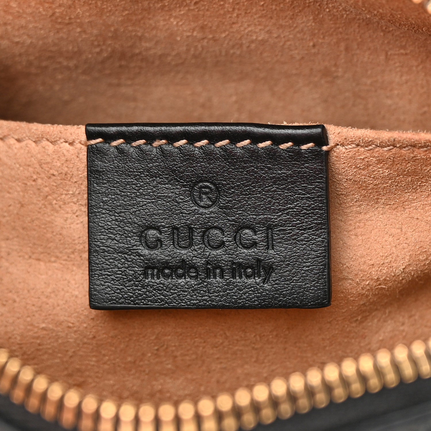 Gucci Calfskin Matelasse Mini GG Marmont Chain Shoulder Bag Black 6 of 18