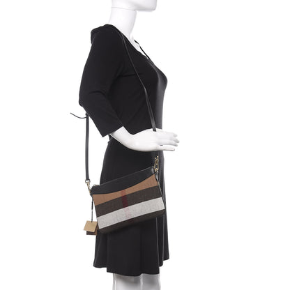 Burberry House Check Derby Peyton Crossbody Clutch Bag Black 2 of 6