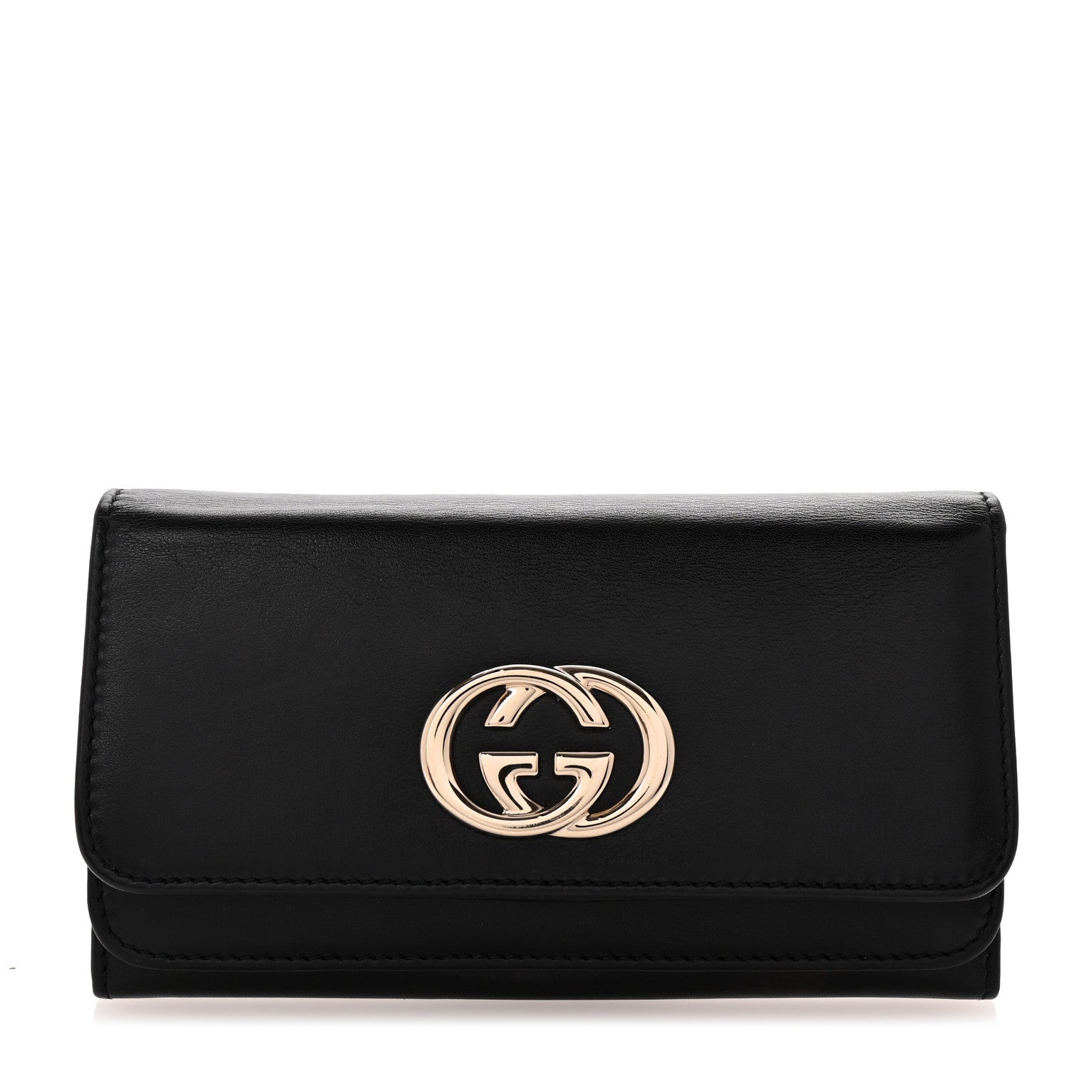 Gucci Calfskin Britt Continental Wallet Black 1 of 9