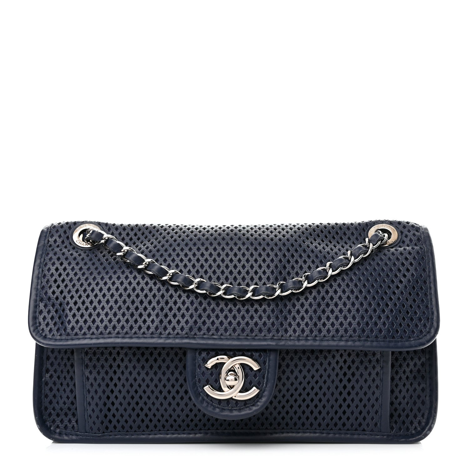 Chanel Perforated Calfskin Large Up In The Air Flap Dark Blue 1 of 15