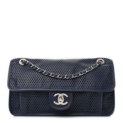 Chanel Perforated Calfskin Large Up In The Air Flap Dark Blue 1 of 15