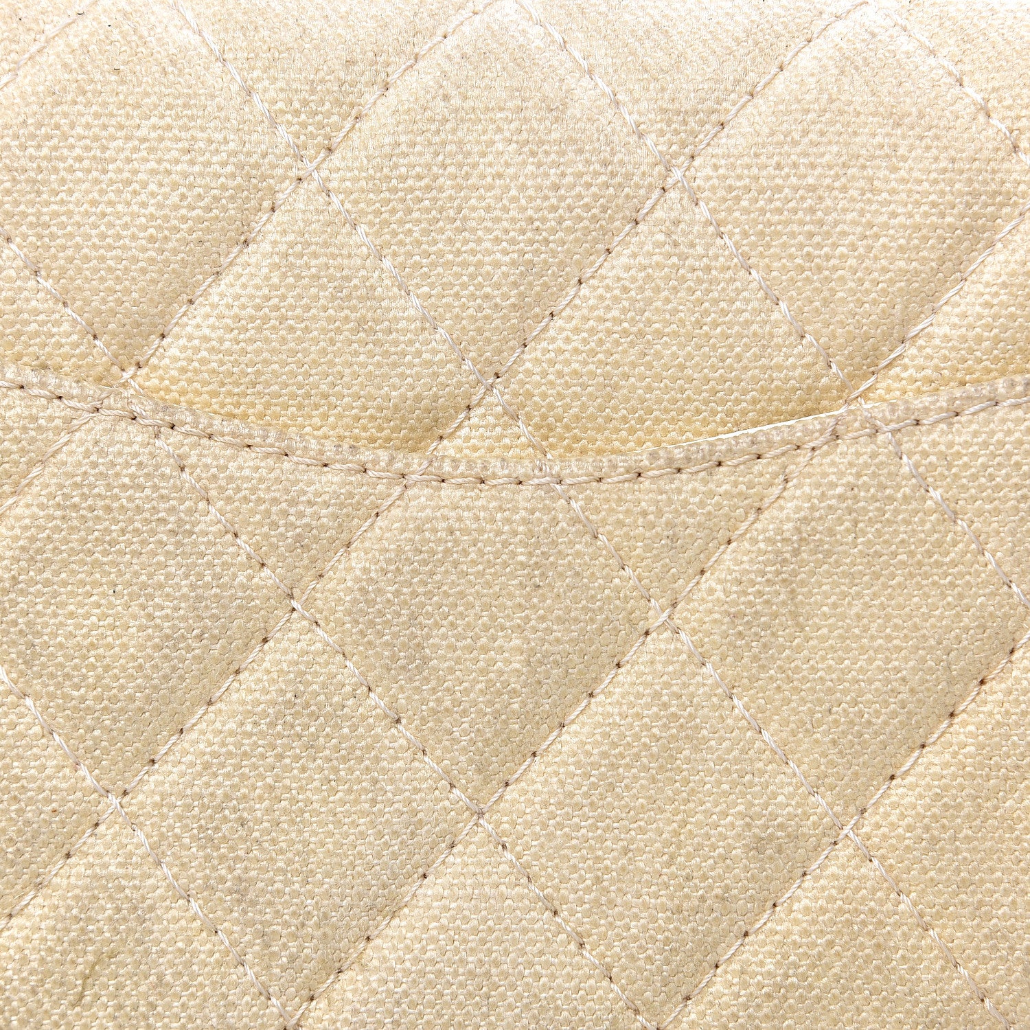Chanel Canvas Quilted Pearl Trim Medium Flap Beige 10 of 16