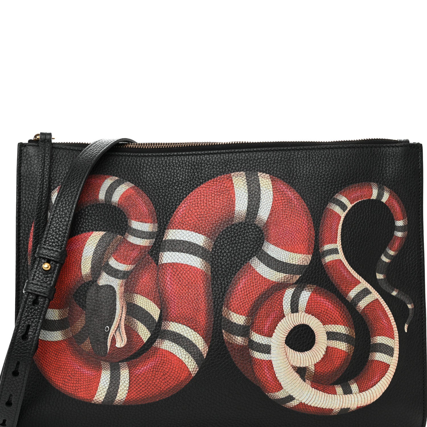 Gucci Calfskin Kingsnake Print Messenger Black 8 of 13