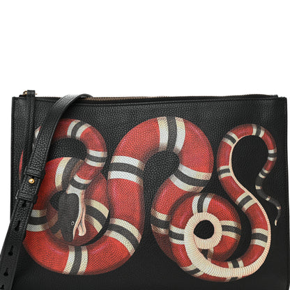 Gucci Calfskin Kingsnake Print Messenger Black 8 of 13