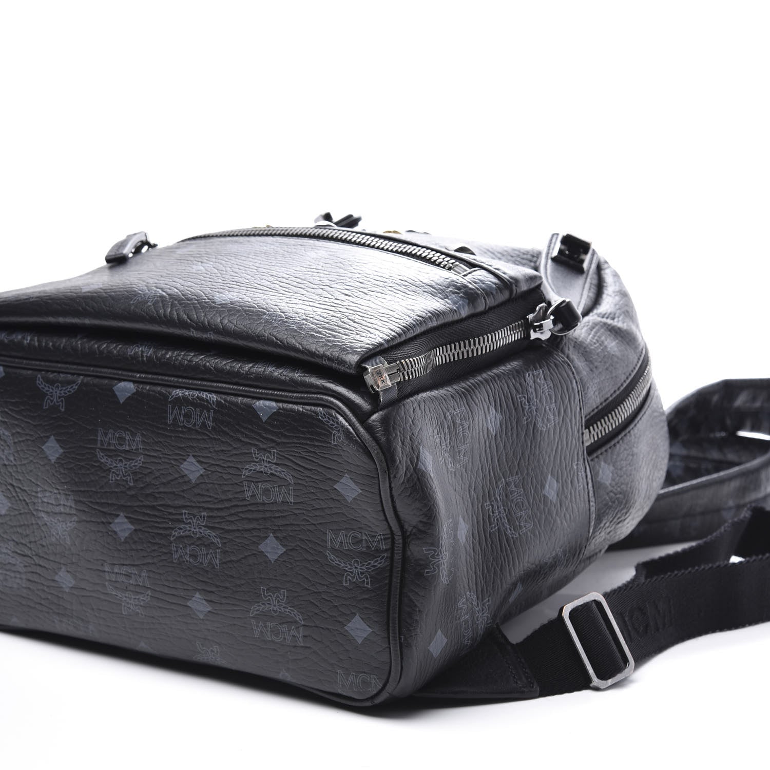 MCM Visetos Studded Small Dual Stark Backpack Black 6 of 8