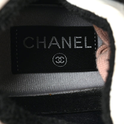Chanel Nylon Lambskin Suede Calfskin CC Sneakers 38 Pink White Black 7 of 8