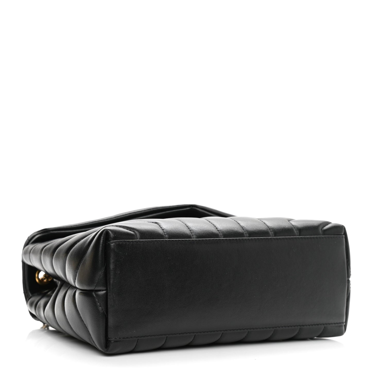 Calfskin Y Quilted Monogram Small Loulou Chain Satchel Black