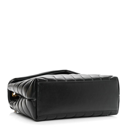 Saint Laurent Calfskin Y Quilted Monogram Small Loulou Chain Satchel Black 5 of 11