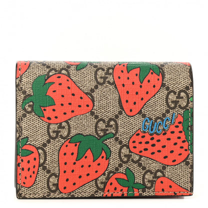 Gucci GG Supreme Monogram Strawberry Card Case 1 of 7
