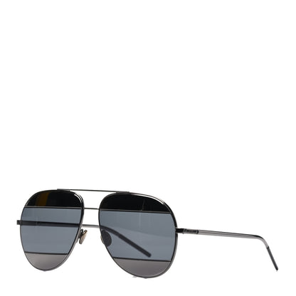 Christian Dior Metal Split 1 Aviator Sunglasses Silver Blue 1 of 7