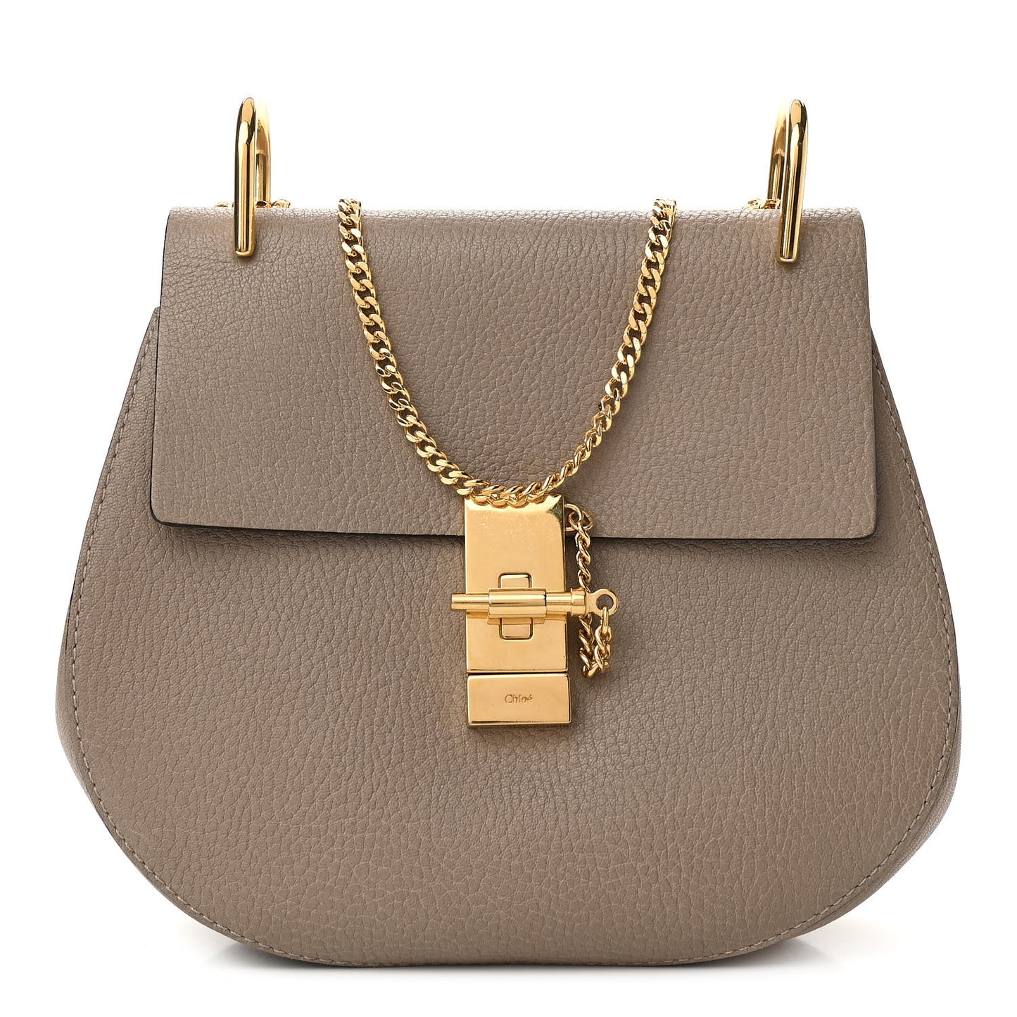 Grained Lambskin Drew Shoulder Bag Motty Grey