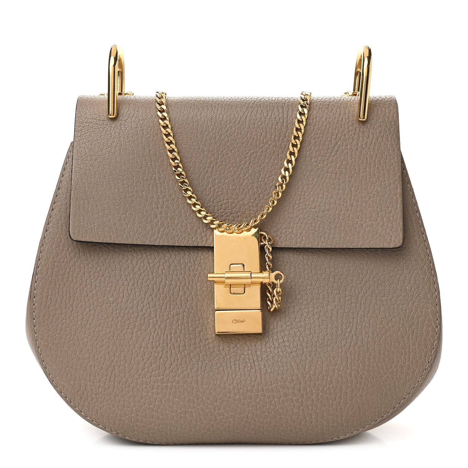 Chloe Grained Lambskin Drew Shoulder Bag Motty Grey 1 of 8