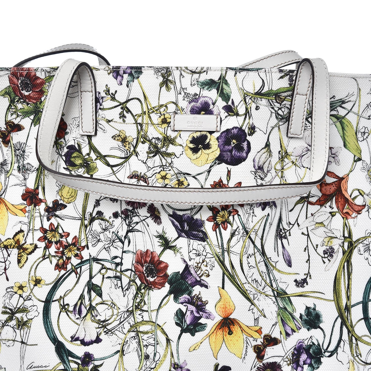 Gucci Canvas Flora Infinity Large Tote White 8 of 9