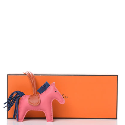 Hermes Milo Lambskin Grigri Rodeo Bag Charm PM Rose Azalee Cornaline Bleu De Malte 4 of 4