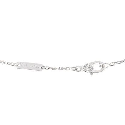 Van Cleef & Arpels 18K White Gold Mother Of Pearl Vintage Alhambra Pendant Necklace 4 of 5