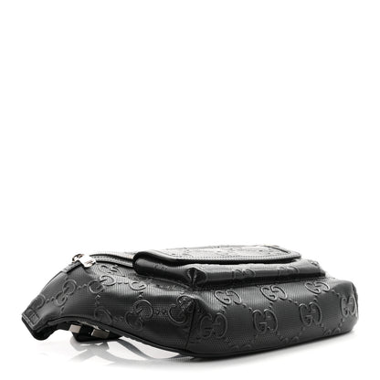 Gucci Calfskin GG Tennis Embossed Pocket Belt Bag Black 3 of 9