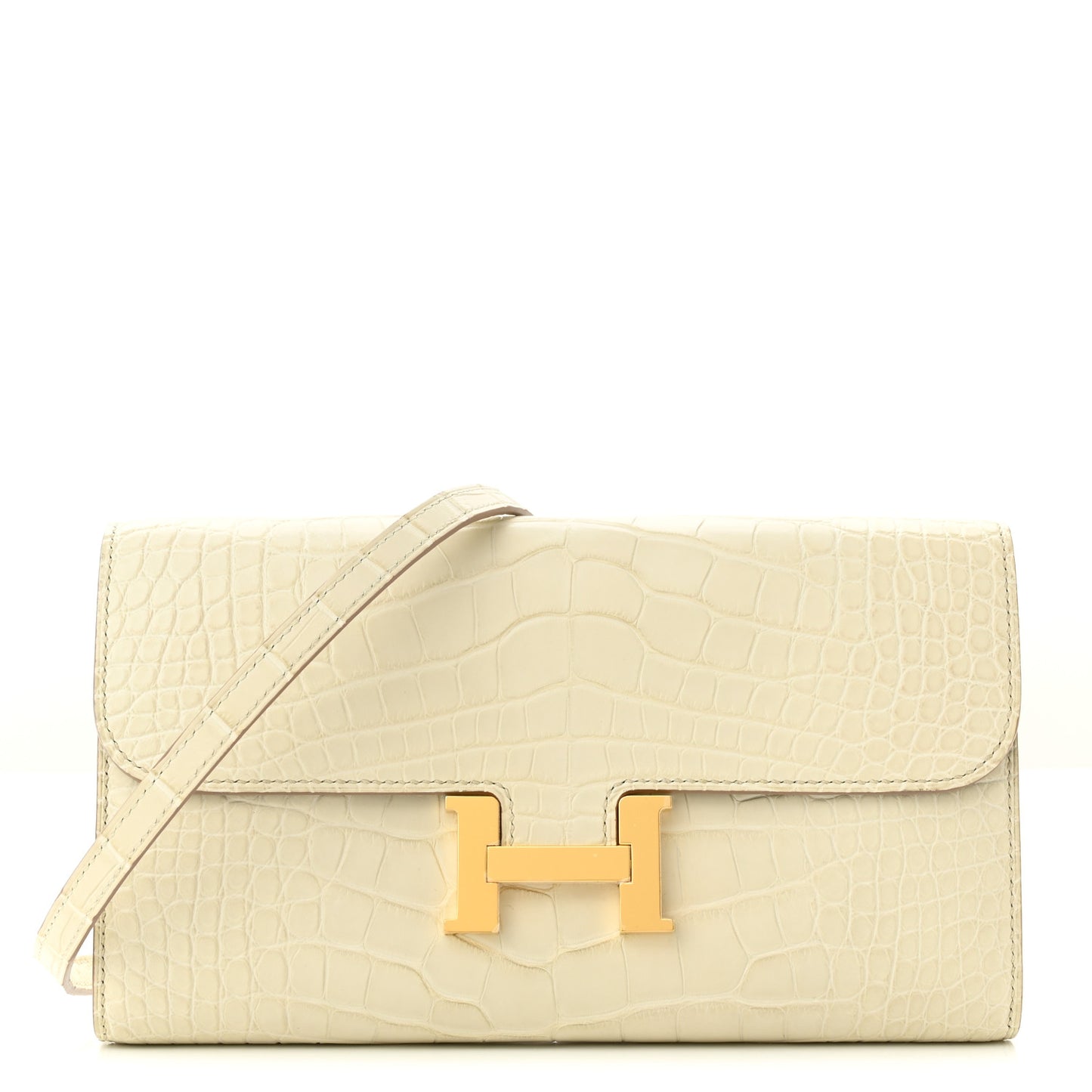 Matte Alligator Constance Long To Go Wallet Beton